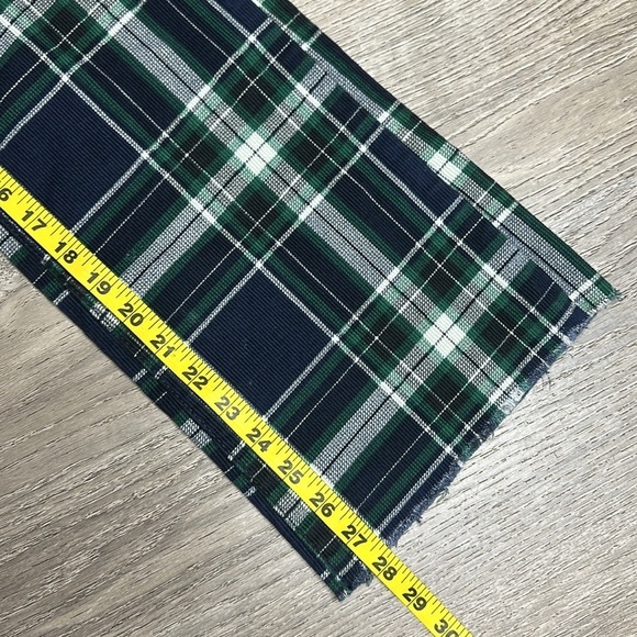 American Eagle Plaided Corduroy High-Rise Crop Flare Pants Green Sz 16R - Picture 10 of 11